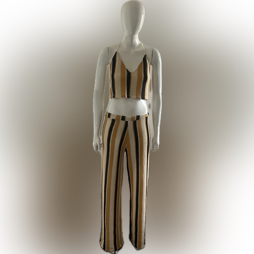 Zara Striped Set- Yellow, Black, White